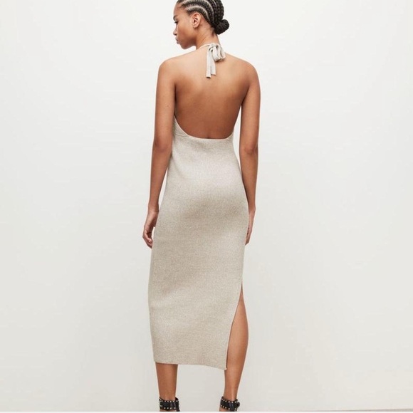 AllSaints Knitted slip silhouette with an adjustable halter neck tie size 0 - Picture 5 of 5